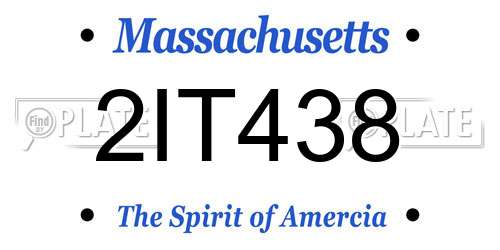 2IT438 Massachusetts License Plate