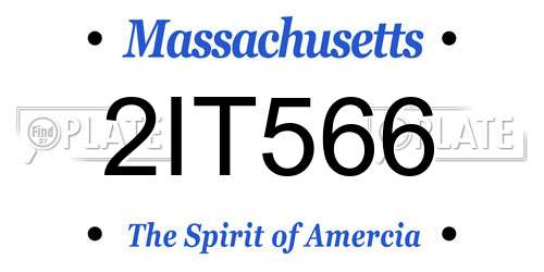 2IT566 Massachusetts License Plate