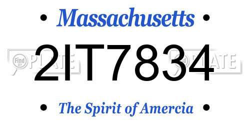 2IT7834 Massachusetts License Plate