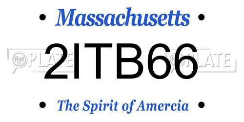 2ITB66 Massachusetts License Plate