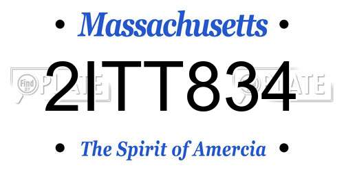 2ITT834 Massachusetts License Plate