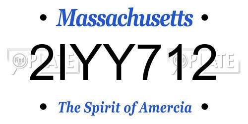 2IYY712 Massachusetts License Plate