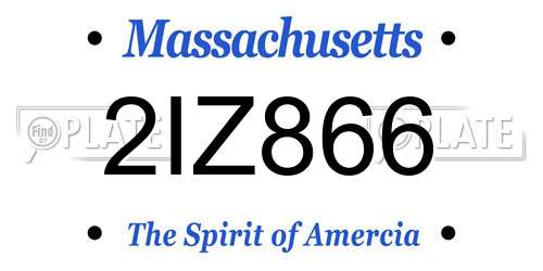 2IZ866 Massachusetts License Plate