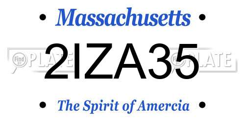 2IZA35 Massachusetts License Plate
