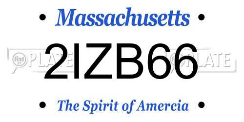 2IZB66 Massachusetts License Plate