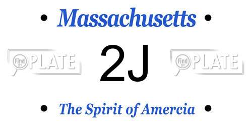 2J Massachusetts License Plate