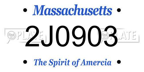 2J0903 Massachusetts License Plate