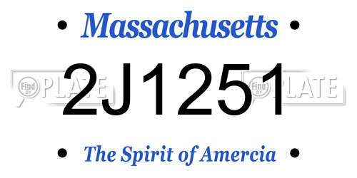2J1251 Massachusetts License Plate