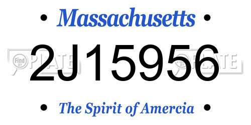 2J15956 Massachusetts License Plate