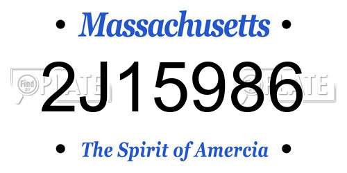 2J15986 Massachusetts License Plate