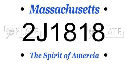 2J1818 Massachusetts License Plate