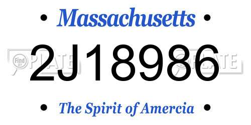 2J18986 Massachusetts License Plate