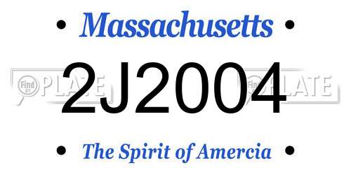2J2004 Massachusetts License Plate