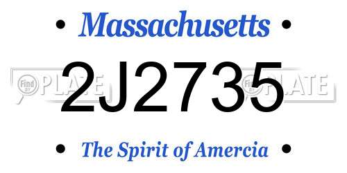 2J2735 Massachusetts License Plate