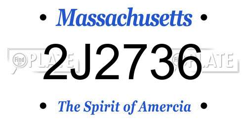 2J2736 Massachusetts License Plate