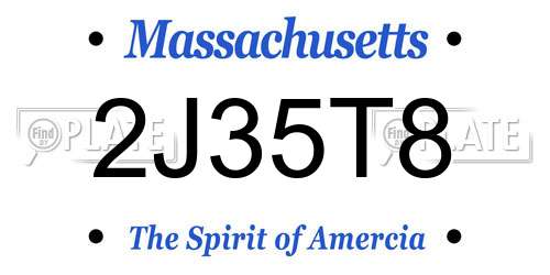 2J35T8 Massachusetts License Plate