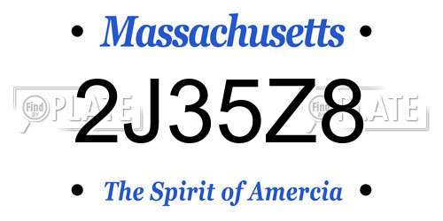 2J35Z8 Massachusetts License Plate