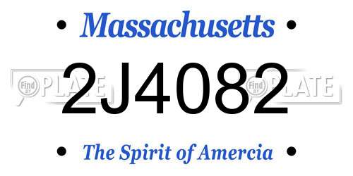 2J4082 Massachusetts License Plate