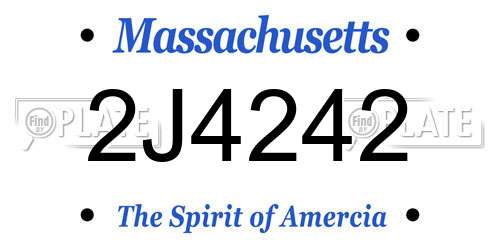 2J4242 Massachusetts License Plate