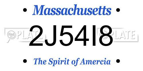 2J54I8 Massachusetts License Plate
