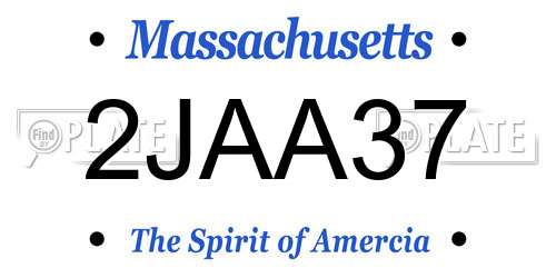 2JAA37 Massachusetts License Plate