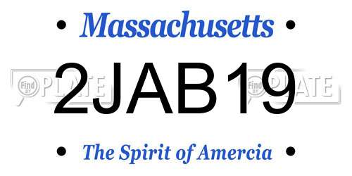 2JAB19 Massachusetts License Plate
