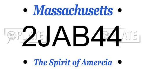 2JAB44 Massachusetts License Plate