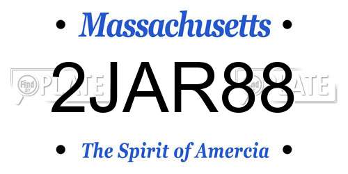 2JAR88 Massachusetts License Plate