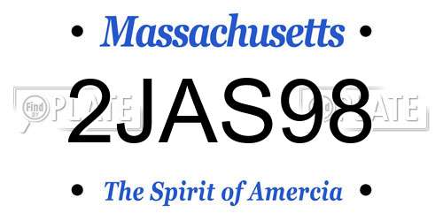 2JAS98 Massachusetts License Plate