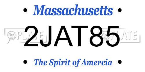 2JAT85 Massachusetts License Plate