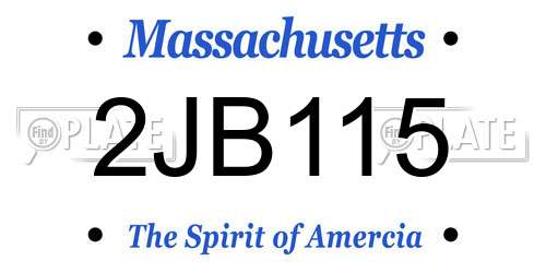 2JB115 Massachusetts License Plate