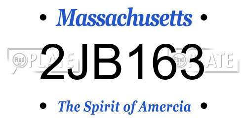 2JB163 Massachusetts License Plate