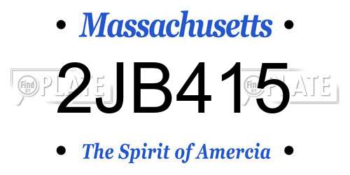 2JB415 Massachusetts License Plate