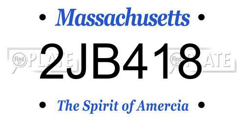 2JB418 Massachusetts License Plate