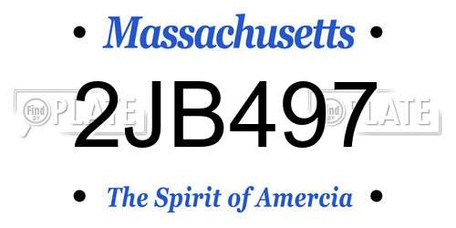 2JB497 Massachusetts License Plate