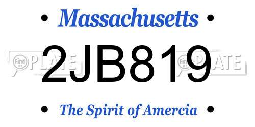 2JB819 Massachusetts License Plate