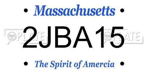 2JBA15 Massachusetts License Plate