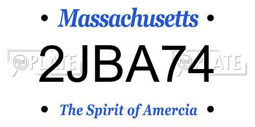2JBA74 Massachusetts License Plate