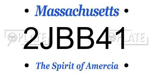 2JBB41 Massachusetts License Plate