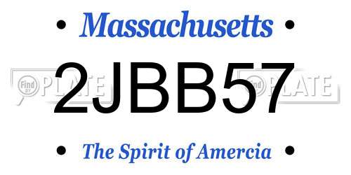 2JBB57 Massachusetts License Plate