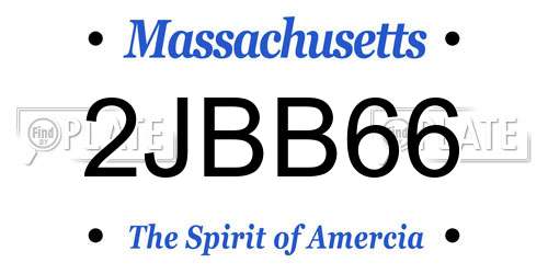 2JBB66 Massachusetts License Plate