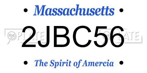 2JBC56 Massachusetts License Plate
