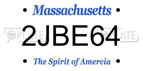 2JBE64 Massachusetts License Plate