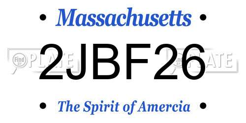 2JBF26 Massachusetts License Plate