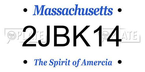 2JBK14 Massachusetts License Plate