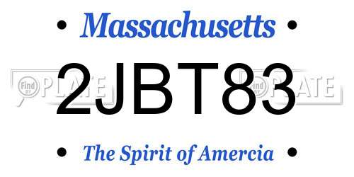 2JBT83 Massachusetts License Plate