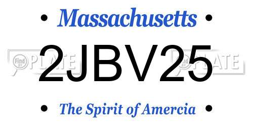 2JBV25 Massachusetts License Plate