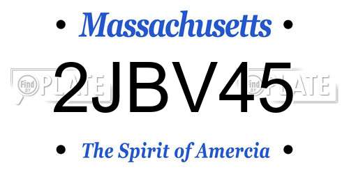 2JBV45 Massachusetts License Plate