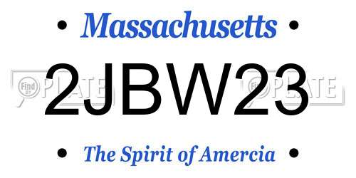 2JBW23 Massachusetts License Plate
