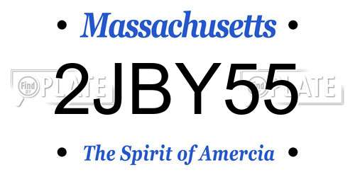 2JBY55 Massachusetts License Plate
